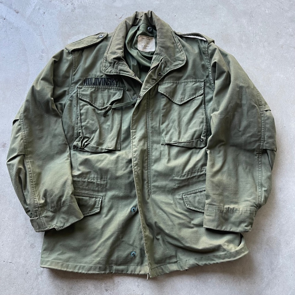 Vintage 1972 Alpha Industries M-65 Field Jacket Small Regular Olive Drab Scovill